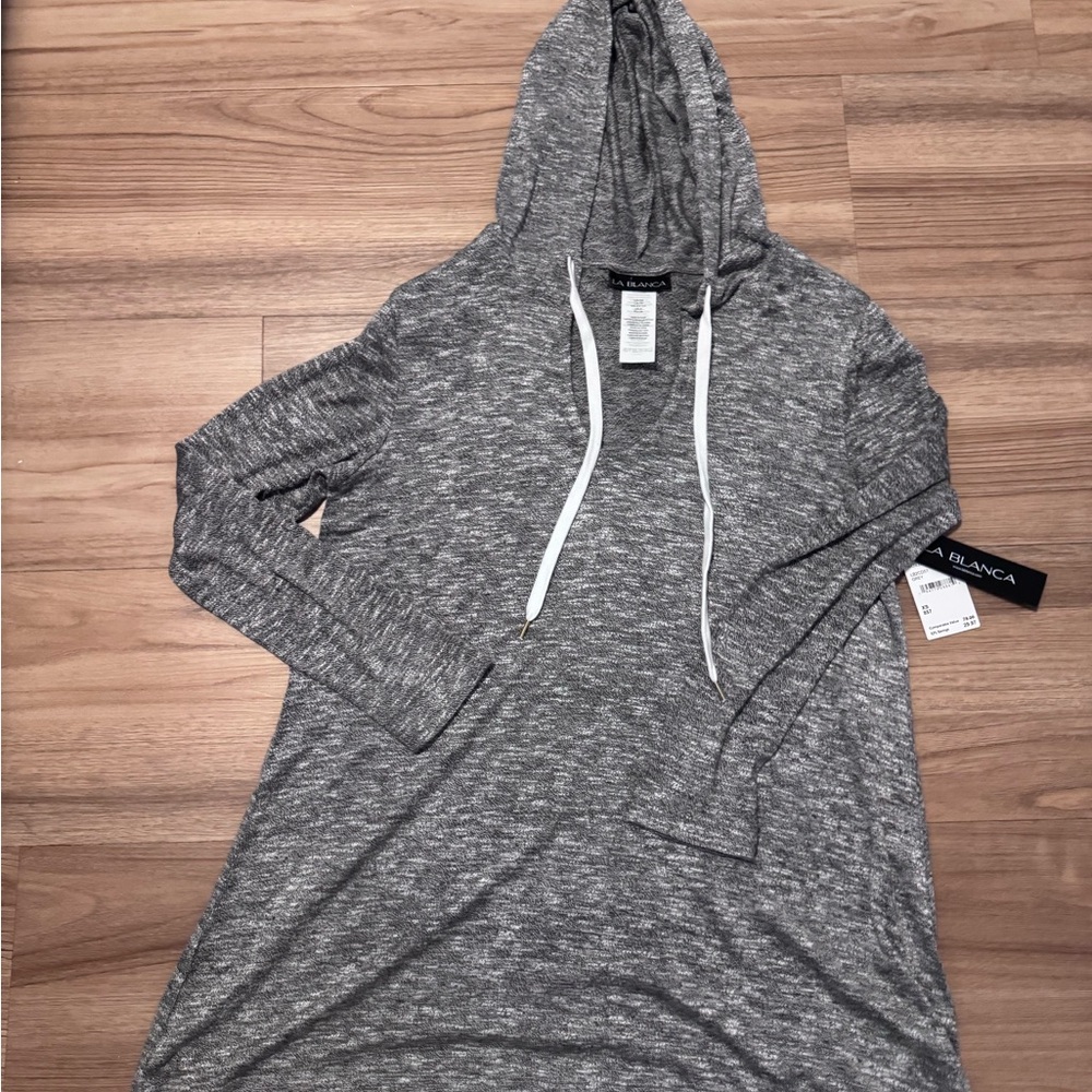 La Blanca Gray Hooded Top